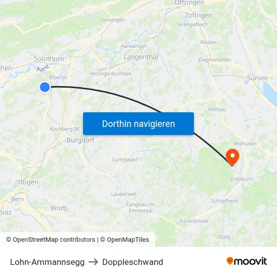 Lohn-Ammannsegg to Doppleschwand map