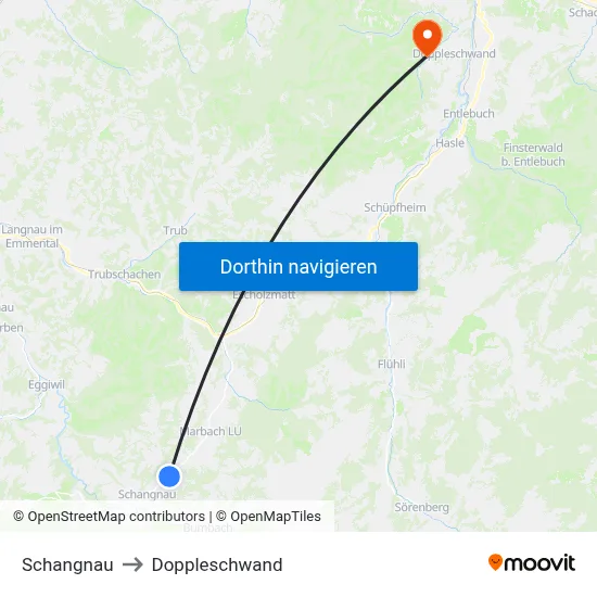 Schangnau to Doppleschwand map