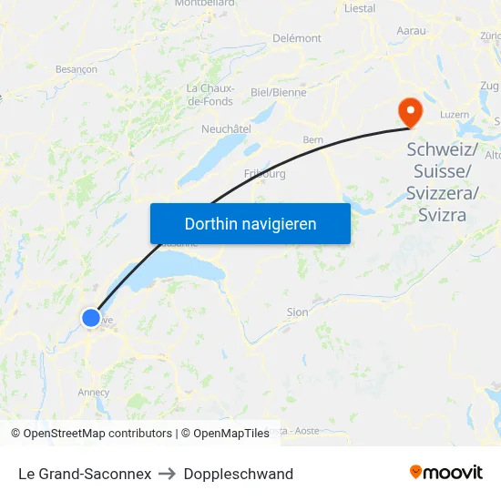 Le Grand-Saconnex to Doppleschwand map