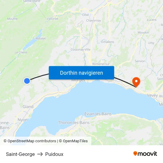 Saint-George to Puidoux map