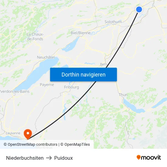 Niederbuchsiten to Puidoux map