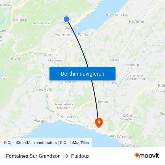 Fontaines-Sur-Grandson to Puidoux map
