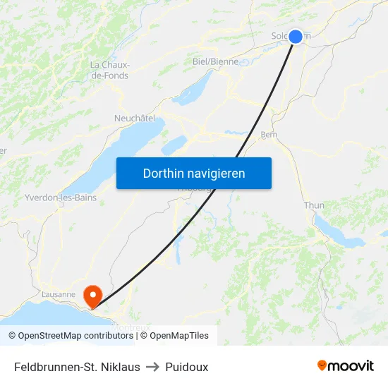 Feldbrunnen-St. Niklaus to Puidoux map