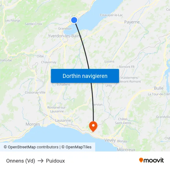 Onnens (Vd) to Puidoux map