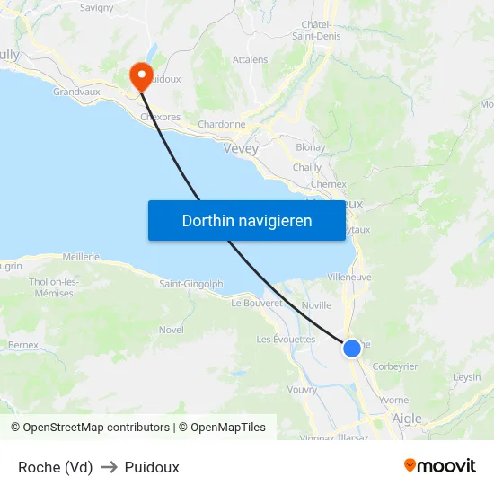 Roche (Vd) to Puidoux map