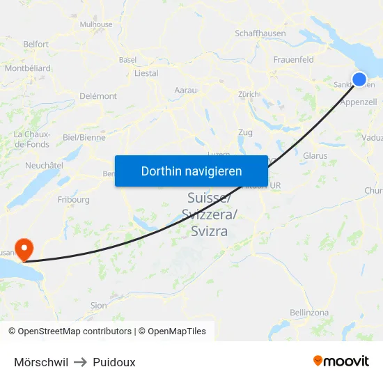 Mörschwil to Puidoux map