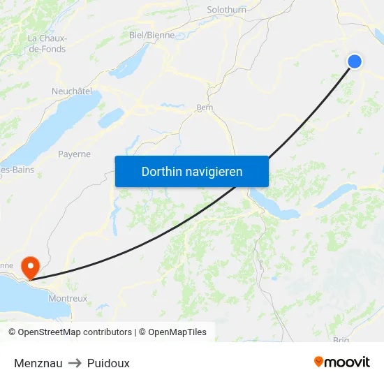 Menznau to Puidoux map