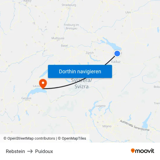 Rebstein to Puidoux map