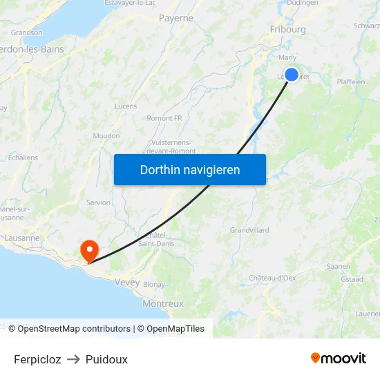Ferpicloz to Puidoux map