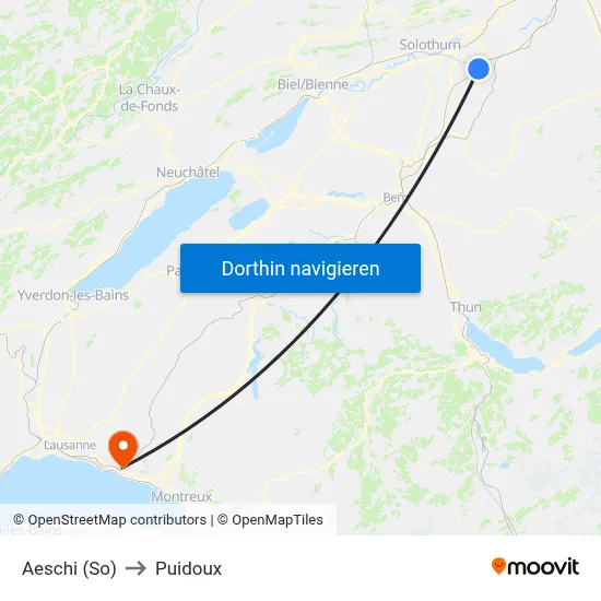 Aeschi (So) to Puidoux map