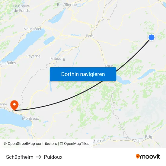 Schüpfheim to Puidoux map