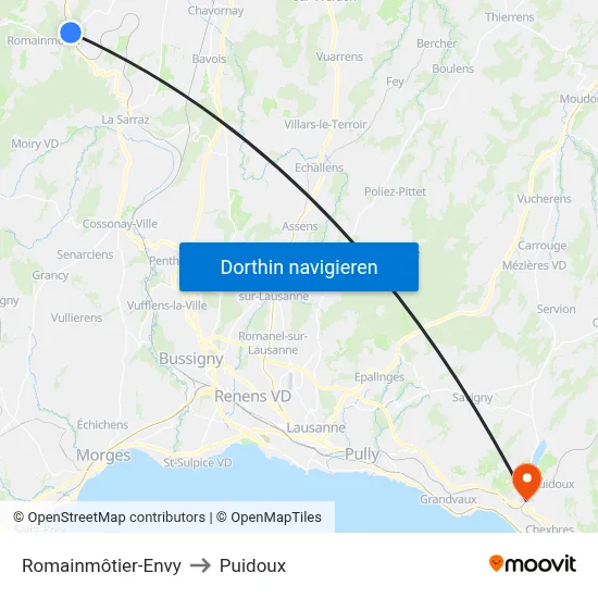 Romainmôtier-Envy to Puidoux map