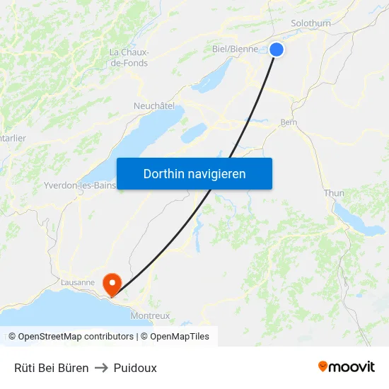 Rüti Bei Büren to Puidoux map