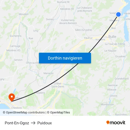 Pont-En-Ogoz to Puidoux map