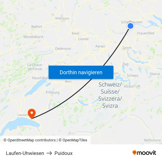 Laufen-Uhwiesen to Puidoux map
