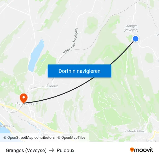 Granges (Veveyse) to Puidoux map