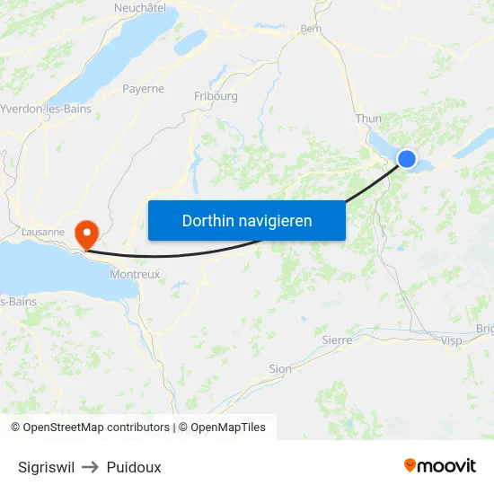 Sigriswil to Puidoux map