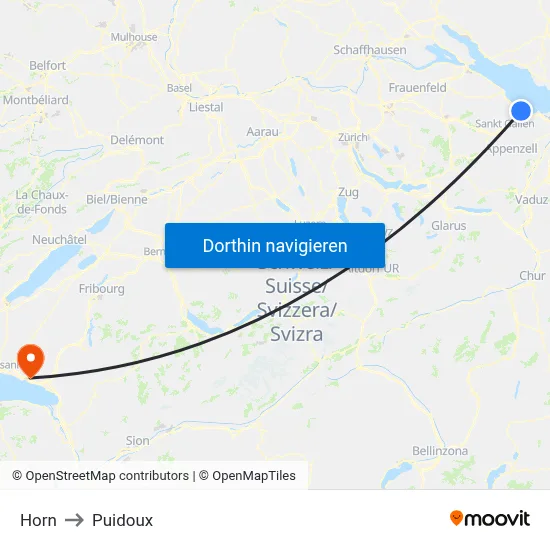 Horn to Puidoux map