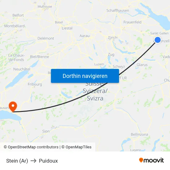 Stein (Ar) to Puidoux map