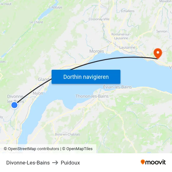 Divonne-Les-Bains to Puidoux map
