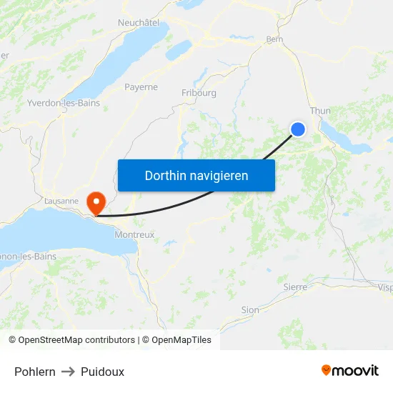 Pohlern to Puidoux map