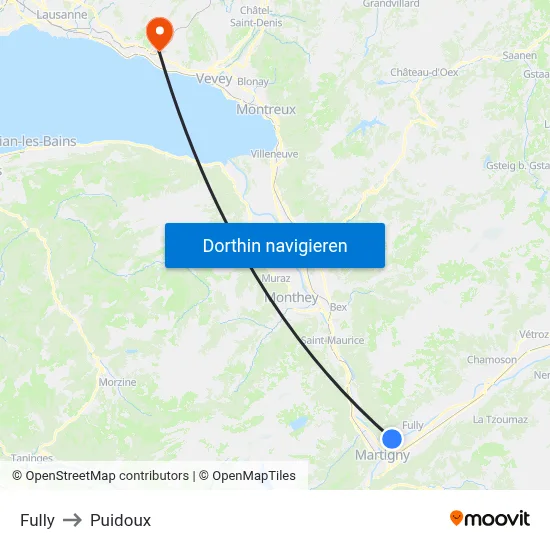 Fully to Puidoux map