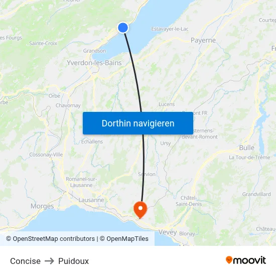 Concise to Puidoux map