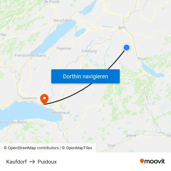 Kaufdorf to Puidoux map
