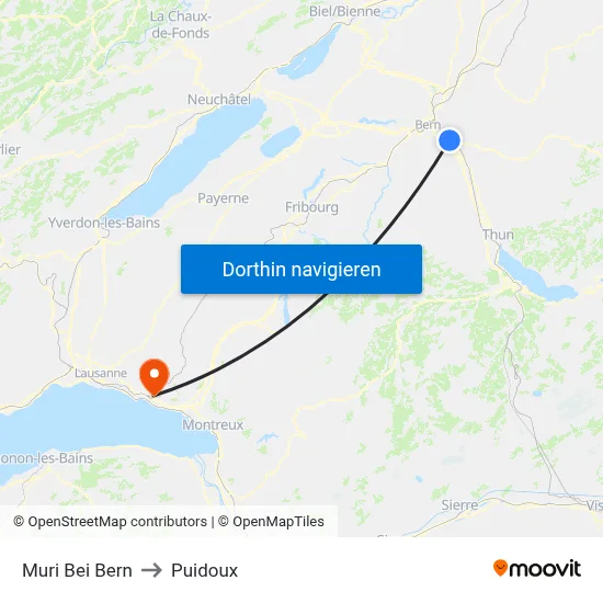 Muri Bei Bern to Puidoux map