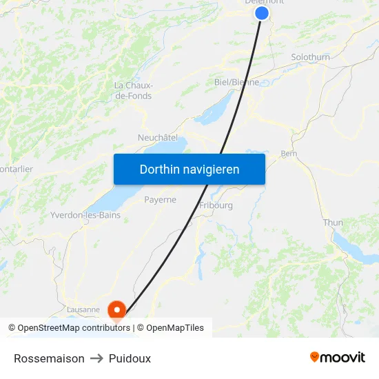 Rossemaison to Puidoux map