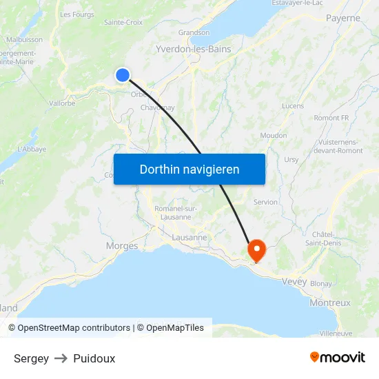 Sergey to Puidoux map