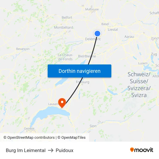 Burg Im Leimental to Puidoux map