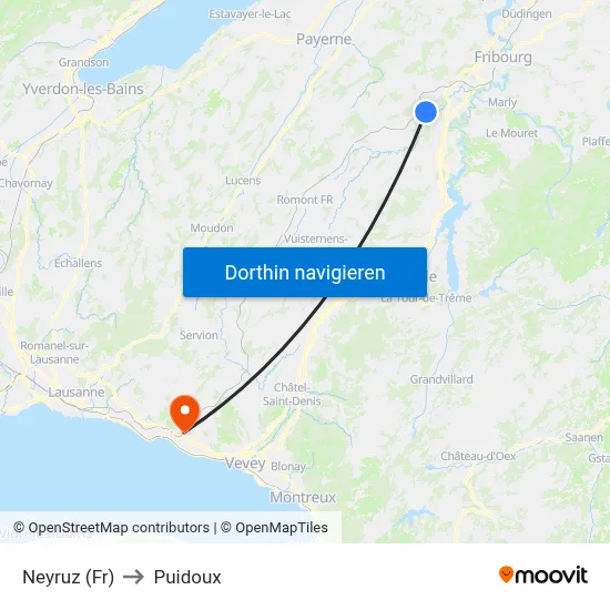 Neyruz (Fr) to Puidoux map