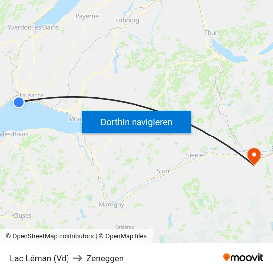 Lac Léman (Vd) to Zeneggen map