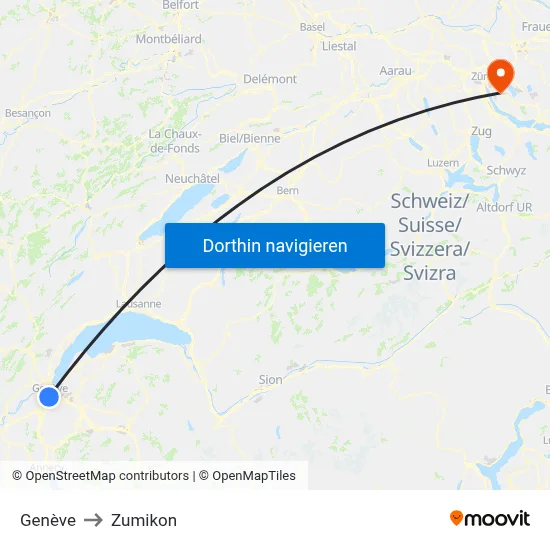 Genève to Zumikon map