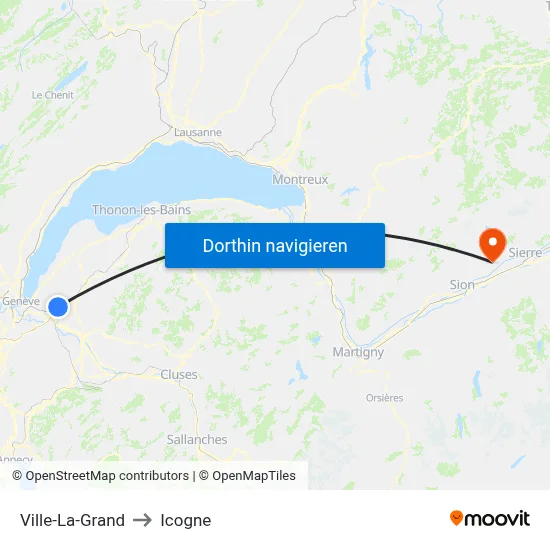 Ville-La-Grand to Icogne map