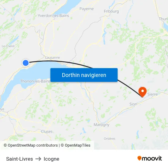 Saint-Livres to Icogne map