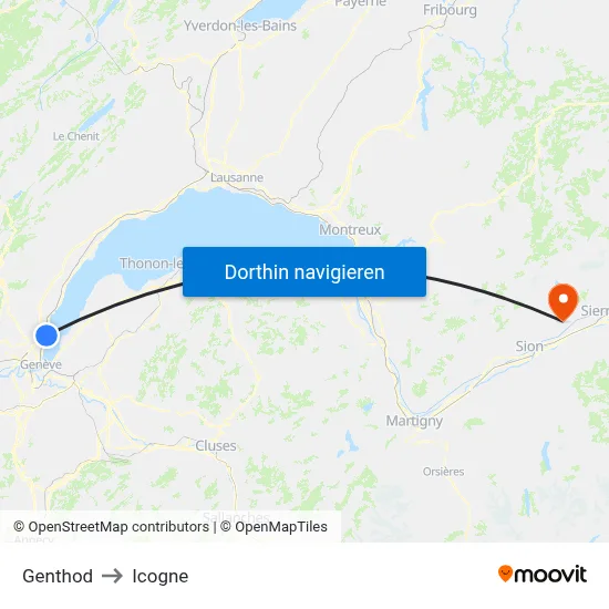 Genthod to Icogne map