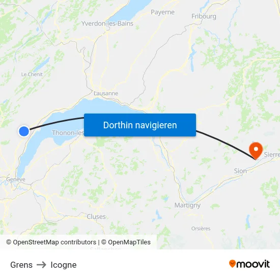 Grens to Icogne map