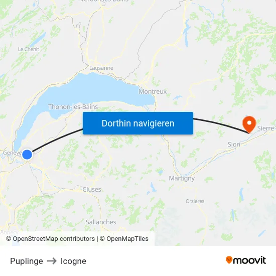 Puplinge to Icogne map