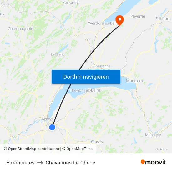 Étrembières to Chavannes-Le-Chêne map