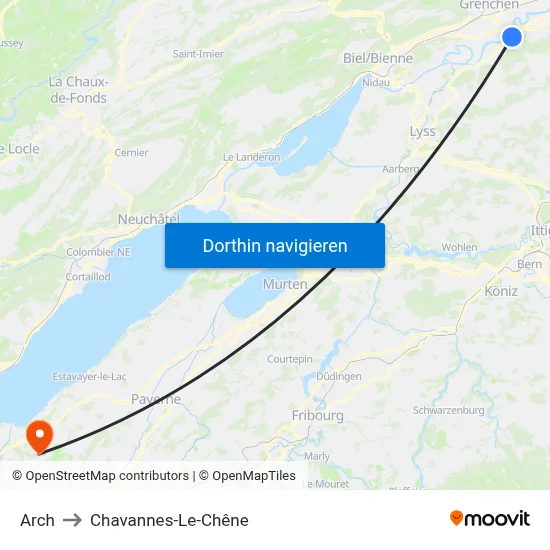 Arch to Chavannes-Le-Chêne map