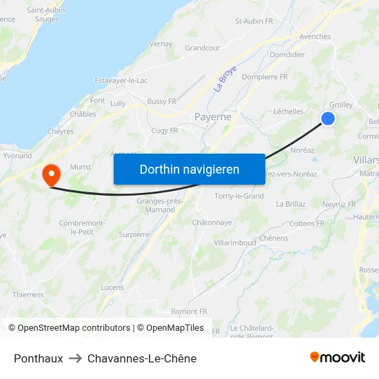Ponthaux to Chavannes-Le-Chêne map