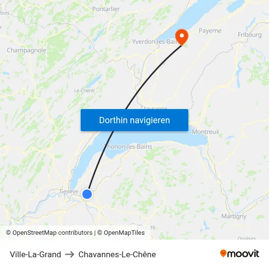 Ville-La-Grand to Chavannes-Le-Chêne map