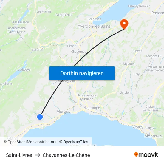 Saint-Livres to Chavannes-Le-Chêne map