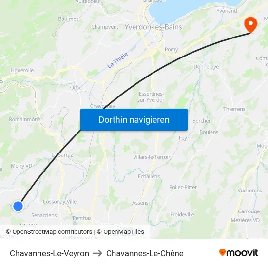 Chavannes-Le-Veyron to Chavannes-Le-Chêne map