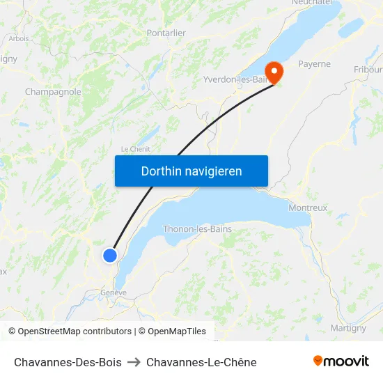 Chavannes-Des-Bois to Chavannes-Le-Chêne map
