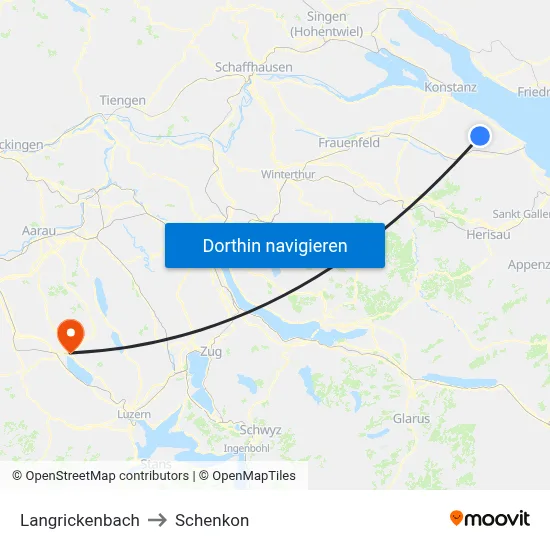 Langrickenbach to Schenkon map