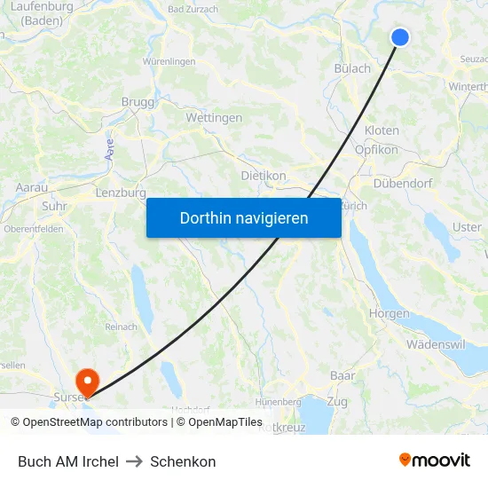 Buch AM Irchel to Schenkon map