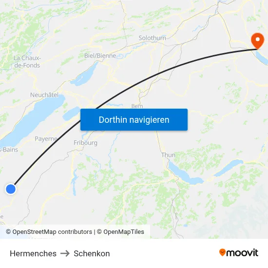 Hermenches to Schenkon map